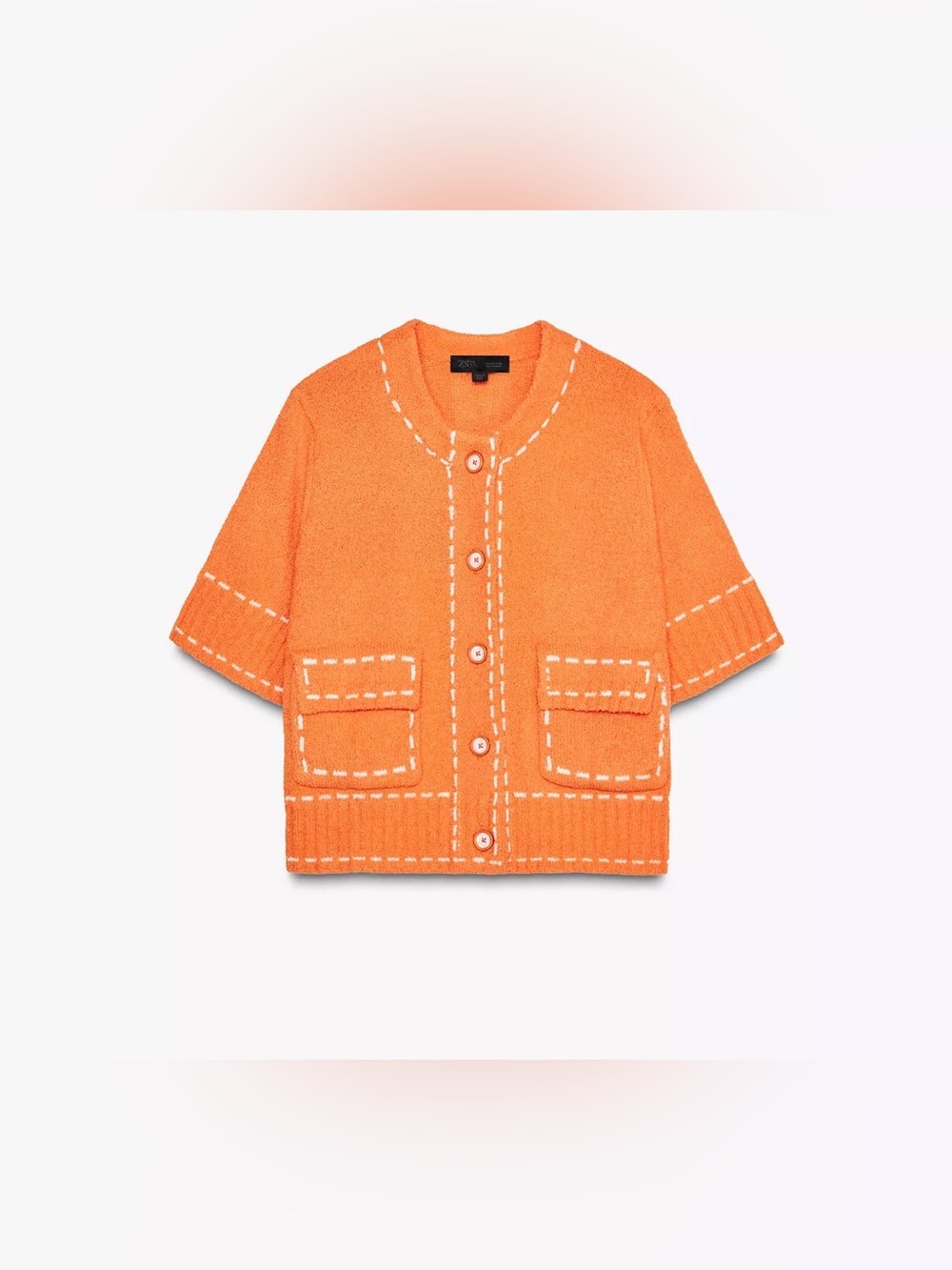 Zara TOPSTITCH CARDIGAN TOP